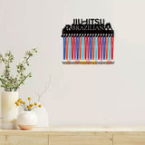 Iron Medal Holder Frame, Medals Display Hanger Rack, 20 Hooks, with Screws, Jiu-Jitsu Brazilian, Sports, 137x400mm, Hole: 5mm