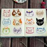 PET Hollow Out Drawing Painting Stencils, for DIY Scrapbook, Photo Album, Cat Shape, 30x30cm