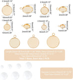 14Pcs 7 Style Flat Round 304 Stainless Steel Pendant Cabochon Settings, with 14Pcs Transparent Glass Cabochons, for Cameo Photo Pendant Jewelry Making, Mixed Color, 11x8x1mm, Hole: 2.5mm, 2pcs/style