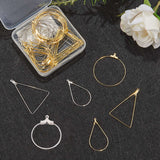 DIY Dangle Earrings, with Steel & Brass Wire Pendants, Brass Earring Hooks and Plastic Box, Teardrop/Triangle/Flat Round, Platinum & Golden, 7.4x7.2x1.7cm, 120pcs/box