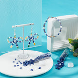 520Pcs 2 Style 2-Hole Glass Seed Beads, Opaque Colours Lustered, Rectangle, Marine Blue, 4.5~5.5x2~5.5x2~2.5mm