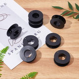 Plastic Thread Bobbins, for Embroidery and Sewing Machines, Black, 55x20mm, Hole: 3mm