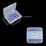 Handmade Evil Eye Lampwork Beads Strands, Flat Round, Blue, 10x4mm, Hole: 1mm, 38pcs/strand, 14.1 inch~14.5 inch, 1strand/box