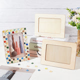 DIY Mosaic Photo Frame Making Kit, Including Natural Wood Rectangle Picture Frame, PVC Picture Frame Hard Sheet, Plastic Sculpture Knifes, Mosaic Glass Cabochons, Mixed Color, 194x143mm