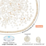 DIY Stretch Bracelets Making Kits, Including 3 Strands Shell Beads Strands and 1 Roll Clear Elastic Crystal Thread, Seashell Color, 4.9~6x0.4~6mm, Hole: 1.4mm,  about 15.94 inch~16.14 inch(40.5~41cm)