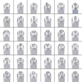 Iron Seal Stamps, Lowercase Letter a~z & Number 0~9, Platinum, 6x0.6cm, 36pcs/box