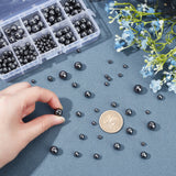 316Pcs Non-magnetic Synthetic Hematite Beads Strands, Grade A, Round, 4mm/6mm/8mm/10mm, Hole: 1~2mm