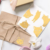 Nickel Decoration Stickers, Metal Resin Filler, Epoxy Resin & UV Resin Craft Filling Material, Golden, Cat Shape, 4x4cm, 9 style, 1pc/style, 9pcs/set