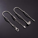 Brass European Style Bracelets Jewelry Making, with Snake Chains, Platinum, 6-3/4 inch(17cm), 7-1/8 inch(18cm), 6pcs/box