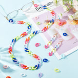 720Pcs 9 Colors Opaque Acrylic Linking Rings, Quick Link Connectors, for Jewelry Curb Chains Making, Twist, Mixed Color, 19x13x4mm, Inner Diameter: 5x9mm, 80pcs/color