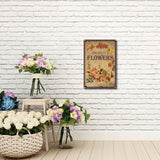 Vintage Metal Tin Sign, Wall Decor for Bars, Restaurants, Cafes Pubs, Flower Pattern, 30x20cm