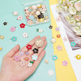 104Pcs 26 Style Alloy Enamel Pendants, with Crystal Rhinestone, Flower, Light Gold, Mixed Color, 4pcs/style