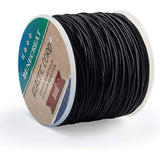 Core Spun Elastic Cord, Black, 1.5mm, 70m/roll