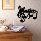 Laser Cut Basswood Wall Sculpture, for Home Decoration Kitchen Supplies, Musical Note Pattern, 300x250x5mm