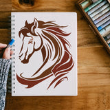 Plastic Hollow Out Drawing Painting Stencils Templates, for Painting on Scrapbook Fabric Tiles Floor Furniture Wood, Horse, 29.7x21cm