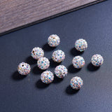 Polymer Clay Pave Rhinestone Beads, Disco Ball Beads, Crystal AB, 10mm, Hole: 1.5mm, 100pcs/box