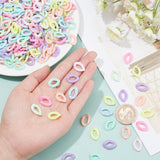 800Pcs 8 Colors Opaque Acrylic Linking Rings, Quick Link Connectors, for Curb Chains Making, Oval, Mixed Color, 16.5x11.5x3.5mm, Inner Diameter: 4.5x9mm, 100pcs/color