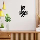 Iron Wall Signs, Metal Art Wall Decoration, for Living Room, Home, Office, Garden, Kitchen, Hotel, Balcony, Musical Note Pattern, 300x236x1mm, Hole: 5mm