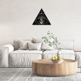 Iron Wall Art Decorations, for Front Porch, Living Room, Kitchen, All Seeing Eye, Matte Style, Black, 292x258x1mm