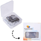 DIY Link Making, Tibetan Style Alloy Link Cabochon Bezel Settings and Transparent Glass Cabochons, Flat Round, Mixed Color, 10.8x7.4x1.8cm, 64pcs/box