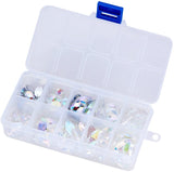 Sew on Rhinestone, Taiwan Acrylic Rhinestone, Two Holes, Garments Accessories, Flat Back, Mixed Color, 12~25x8~15x3~5mm, Hole: 1mm, 15pcs/compartment, 150pcs/box