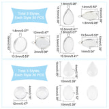DIY Pendant Making Kits, Including 90Pcs 3 Style 304 Stainless Steel Pendant Cabochon Settings, 90Pcs Glass Cabochons, Flat Round & Teardrop & Oval, Stainless Steel Color, Settings: 30pcs/style