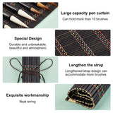 Calligraphy Brushes Pen Set, with Roll-up Bamboo Brush Holder, for Professional Calligraphy, Black, 300~305x245~295x2.5~5.5mm