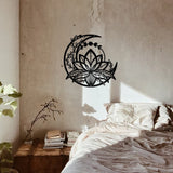 Iron Wall Art Decorations, for Front Porch, Living Room, Kitchen, Matte Style, Moon, 300x300x1mm, Hole: 5mm