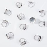 DIY Finger Rings Making Kits, with Adjustable 304 Stainless Steel Finger Rings Components, Transparent Glass Cabochons and Box Container, Flat Round, Stainless Steel Color, 11.8x7.2x3.5cm, 40pcs/box