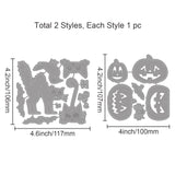 Halloween Theme Carbon Steel Cutting Dies Stencils, for DIY Scrapbooking, Photo Album, Decorative Embossing Paper Card, Stainless Steel Color, Pumpkin & Cat, Halloween Themed Pattern, 100~106x107~118x0.8mm, 2pcs/set