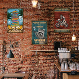 Vintage Metal Tin Sign, Iron Wall Decor for Bars, Restaurants, Cafes Pubs, Rectangle, Skeleton Motorcycle Pattern, 300x200x0.5mm