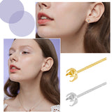 6 Pairs 2 Colors 925 Sterling Silver Post Stud Earring Findings, Prong Earring Setting, with 20Pcs Plastic Ear Nuts, Golden & Silver, Tray: 3.3mm, 4x4mm, Pin: 0.7mm, 3 Pair/color