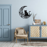 Iron Wall Art Decorations, for Front Porch, Living Room, Kitchen, Matte Style, Cat Pattern, 285x281x1mm
