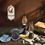 DIY Poplar Wood Dowsing Pendulum Holders, Witch Hanging Crystal Holder, Oval, Cat Pattern, 178x77x6mm