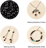 Resin Large Hole Beads, Barrel, Black, 8x5~6mm, Hole: 4mm, 116g