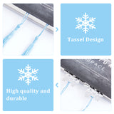 Iron Bookmarks, with Tassels, Snowflake, for Christmas, Platinum, 185mm