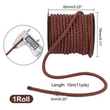 Round Imitation Leather Cords, Coconut Brown, 5mm, about 10.94 Yards(10m)/Roll