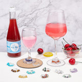 24Pcs 12 Styles Natural & Synthetic Mixed Gemstone Chip Beaded Wine Glass Charms, Brass Hoop Earrings, 30~34mm, Pin: 0.8mm, 2pcs/style