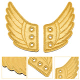 Cloth with Felt Shoe Decorations, Shoe DIY Accessories, Wing, Gold, 11x7cm