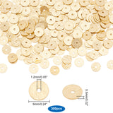 300Pcs Brass Spacer Beads, Long-Lasting Plated, Heishi Beads, Disc, Golden, 6x0.5mm, Hole: 1.2mm