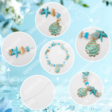 DIY Natural Shell Ocean Theme Stackable Bracelets Set Making Kit, Natural & Synthetic Mixed Gemstone Stretch Bracelets, 2x4x4.5mm, Hole: 0.7mm