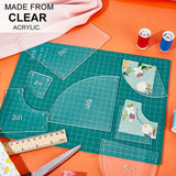 2~6 Inch Transparent Acrylic Quilting Templates, Quilting Rulers, Quilting Frames, for Applying Vinyl & Sublimation Designs On Shirts, Mixed Shapes, Clear, 47.5~167x66.5~235x2.8mm, Hole: 3mm, 10pcs/set
