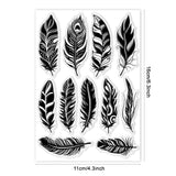 Custom PVC Plastic Clear Stamps, for DIY Scrapbooking, Photo Album Decorative, Cards Making, Feather, 160x110x3mm