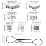 DIY Kit, with Alloy Beads and Plastic Hair Pin Bun Maker, Antique Silver, 9.5x9mm, Hole: 6mm, Total 69pcs/bag