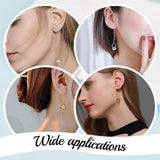 12Pcs 2 Colors Brass Stud Earring Findings, with 925 Sterling Silver Pins, Ear Threads, Nickel Free, Platinum & Golden, 82~85x1mm, Pin: 0.5mm, 6Pcs/color