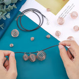DIY Spring Ball Charm Bracelet Making Kits, Including 24Pcs 4 Style Iron Pendants, 24Pcs Imitation Leather Cord, 50Pcs Iron Jump Rings, Rose Gold, Pendants: 6pcs/style