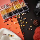 Drawbench & Baking Painted Glass Beads Strands, Round, Mixed Color, 8mm, Hole: 1~1.6mm, 15 colors, 30pcs/color, 450pcs/box