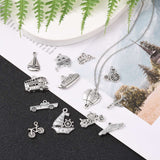 Tibetan Style Zinc Alloy Pendants, Transport, Antique Silver, 3x2.5cm, 52pcs/box