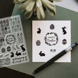 Custom PVC Plastic Clear Stamps, for DIY Scrapbooking, Photo Album Decorative, Cards Making, Rabbit, 160x110mm