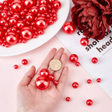 ABS Plastic Imitation Pearl Beads, No Hole, Red, 10~30mm, 150pcs/set